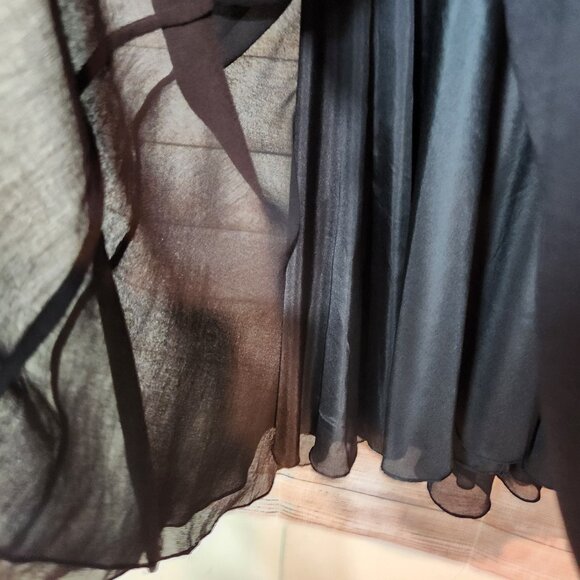 VINTAGE Laurence Kazar Dress Women's 2X Black Beaded Sequin A Line Evening Midi - Picture 6 of 16